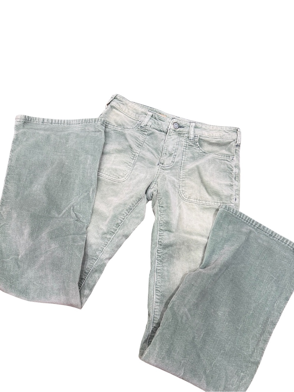🌿 Anthropologie Pilcro The Icon Corduroy Flare Low Rise‎ Pants Green Size 26 - Picture 6 of 14